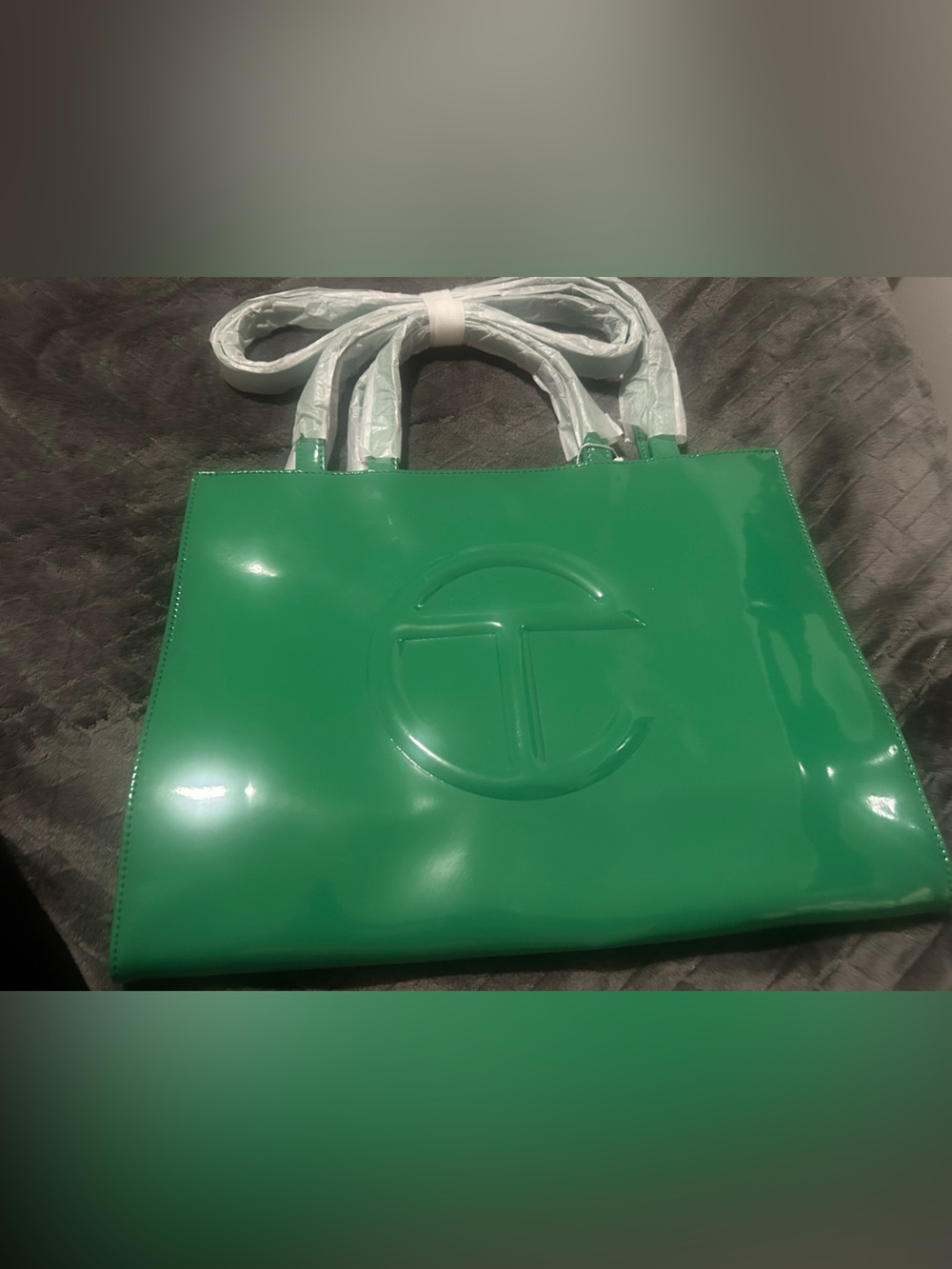 Brand new Green Patent Telfar medium Tote Bag